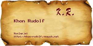Khon Rudolf névjegykártya